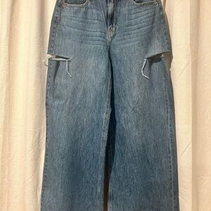 Cello Distressed Blue Flare Jeans